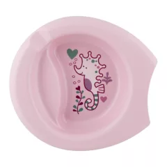Chicco Easy Feeding csúszásmentes tányér rózsaszín