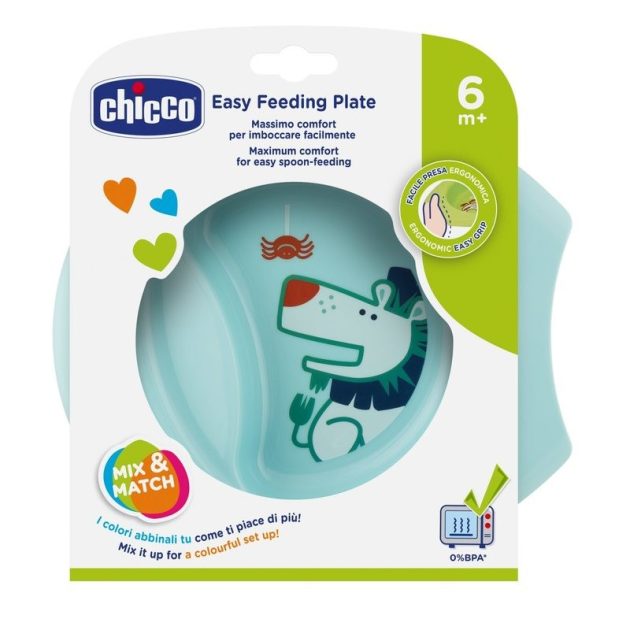 Chicco Easy Feeding csúszásmentes tányér kék