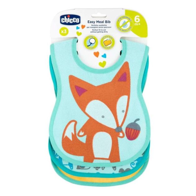 Chicco Easy Meal Bib - frottír előke vízálló hátlappal 3db-os semleges szín