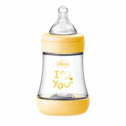   Chicco Perfect5 biofunkcionális cumisüveg 150 ml normál átfolyás - sárga