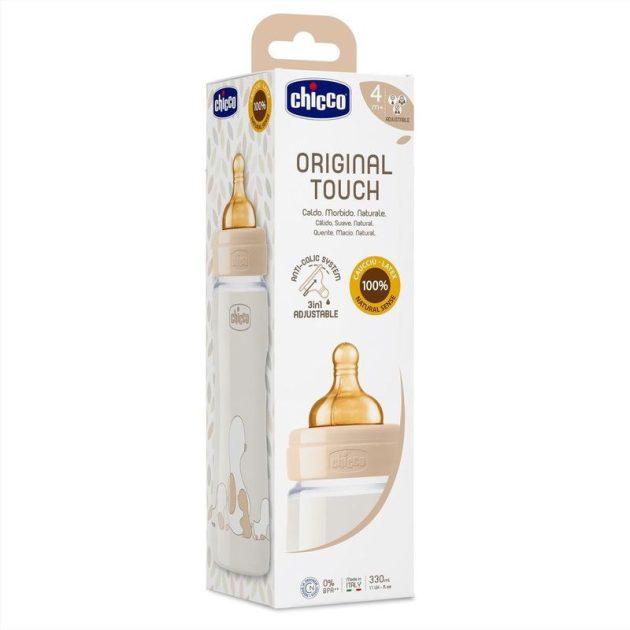 Chicco Original Touch latex etetőcumi 6hó+ pépes-ételhez 2 db természetes kaucsuk