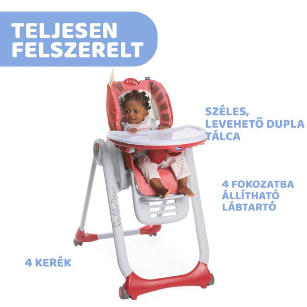 Chicco Polly 2 Start dönthető etetőszék, 0-15 kg, Lion