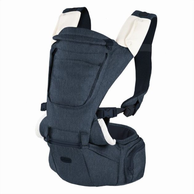 Chicco Hip Seat bébihordozó, merev csípőülőkével, születéstől 15 kg-ig, Denim