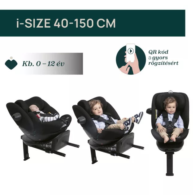 Chicco EVERONE I-SIZE 40-150cm autósülés - Black