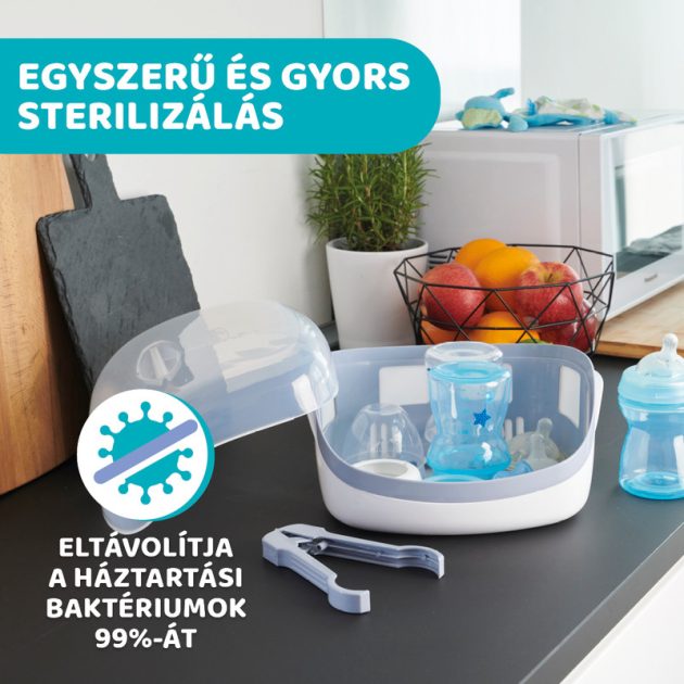 Chicco Sterilizáló mikrohullámú sütőbe, 600-1200 Watt, 3-8 perc