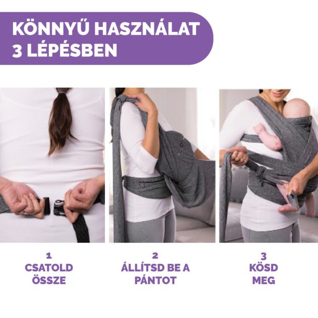 Chicco Boppy Comfyfit™ Evolution hordozókendő - Grey