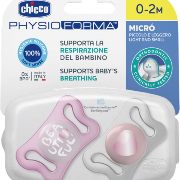 Chicco Physio Forma® Micro 0-2 hó minicumi 2 db - rózsaszín