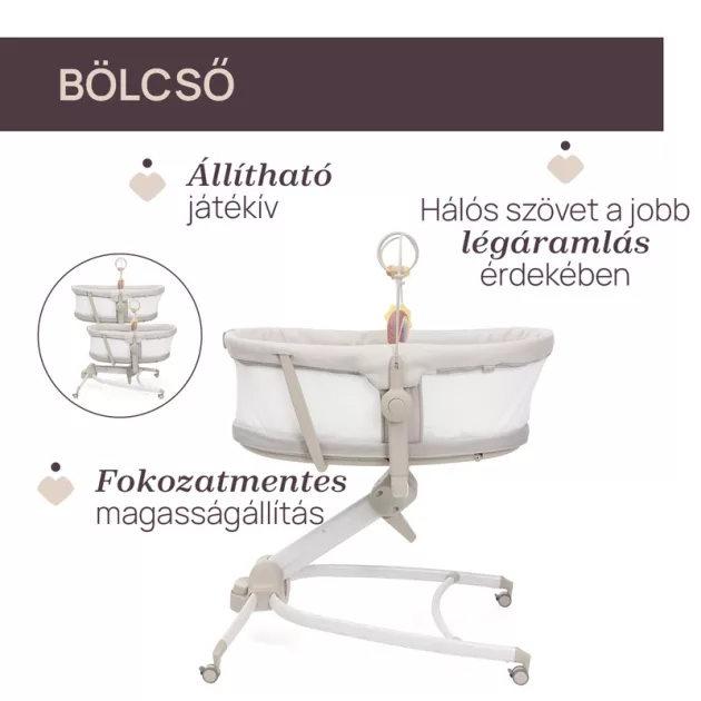 Chicco Baby Hug Armonia 4in1 bölcső-asztali szék 0 - 15 kg, 0- 36 hó