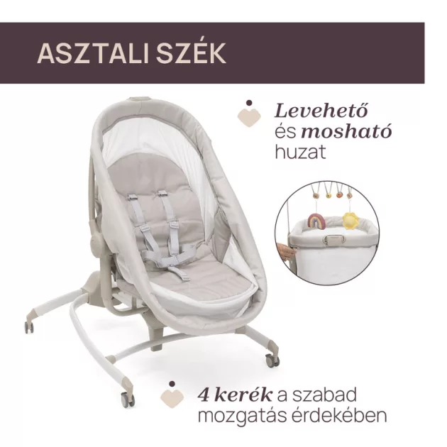 Chicco Baby Hug Armonia 4in1 bölcső-asztali szék 0 - 15 kg, 0- 36 hó