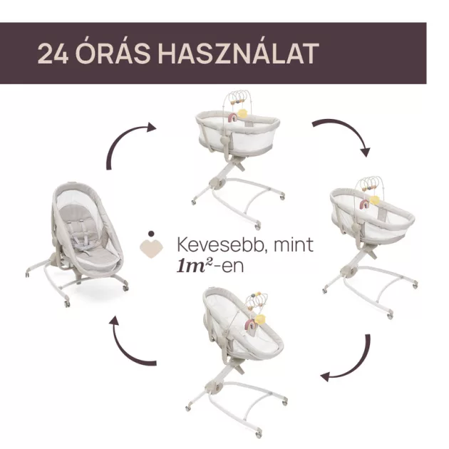 Chicco Baby Hug Armonia 4in1 bölcső-asztali szék 0 - 15 kg, 0- 36 hó