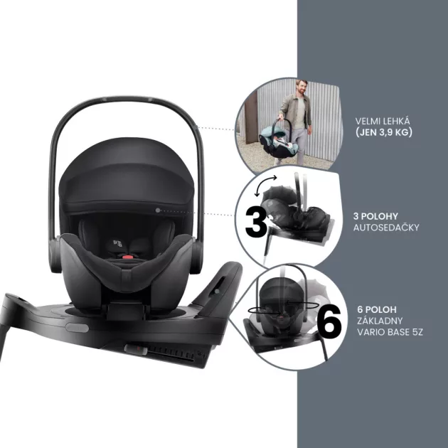 Britax Römer hordozó Baby-Safe Pro Vario Base 5Z bundle Classic - Deep Black