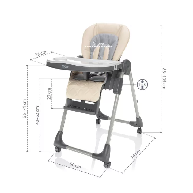 Zopa Monti 2 etetőszék Diamond Grey