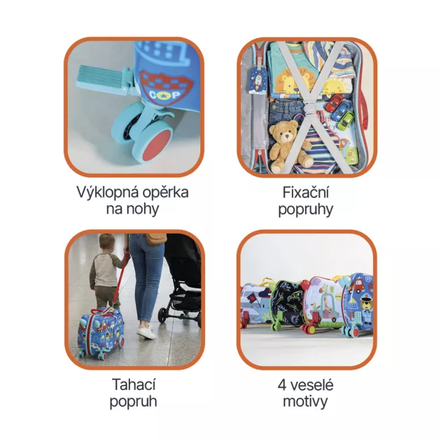 Zopa Pack&Ride gyermek gurulós bőrönd - Dino