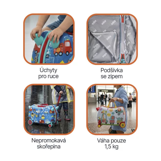 Zopa Pack&Ride gyermek gurulós bőrönd - Dino