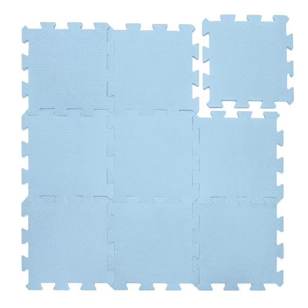Zopa 9 db-os Puzzle habszőnyeg, 30x30 cm, kék Floral Blue