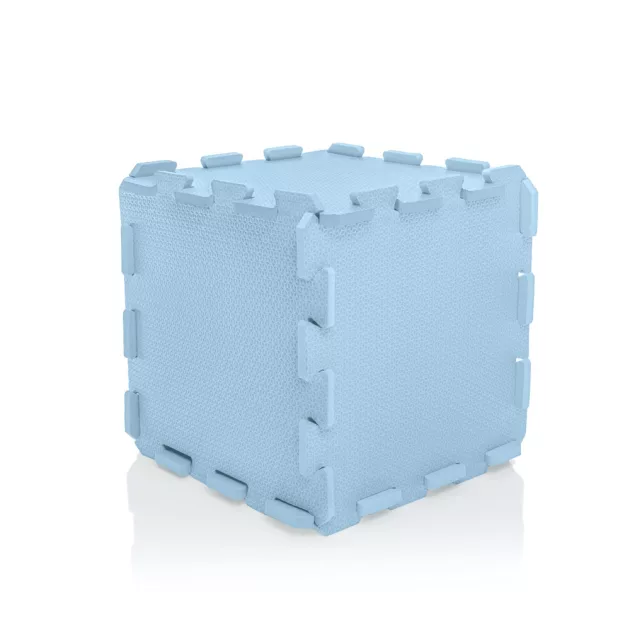 Zopa 9 db-os Puzzle habszőnyeg, 30x30 cm, kék Floral Blue