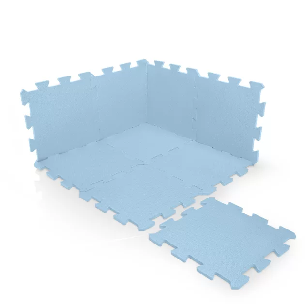 Zopa 9 db-os Puzzle habszőnyeg, 30x30 cm, kék Floral Blue