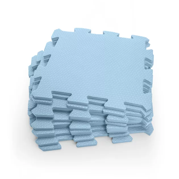 Zopa 9 db-os Puzzle habszőnyeg, 30x30 cm, kék Floral Blue