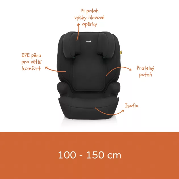 Zopa Beta i-Size isofix gyerekülés Grey