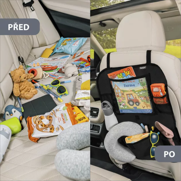 Zopa ülésre akasztható rendszerező + zseb a tablethez Black
