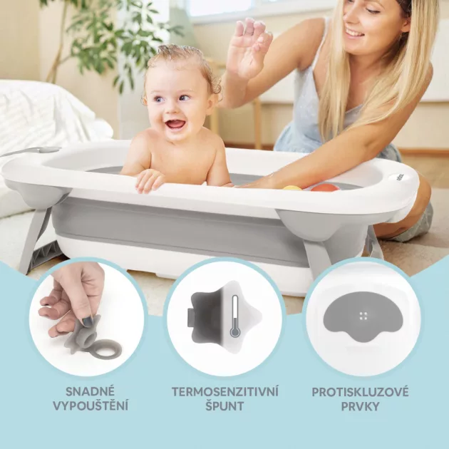 Zopa Aquatico összecsukható babafürdető kád szürke - Grey
