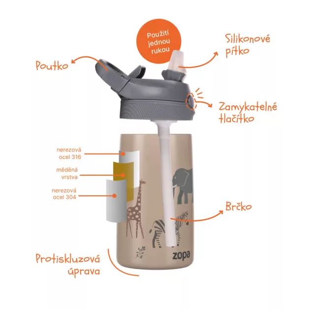 Zopa 400 ml-es sport termosz, szafari Safari