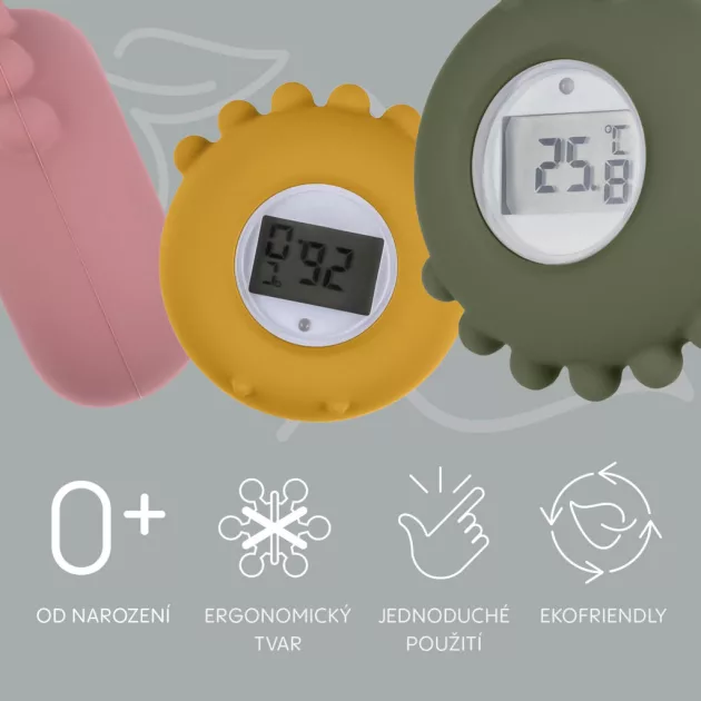 Zopa Szilikon digitális hőmérő 2 az 1-ben - rózsaszín Old Pink