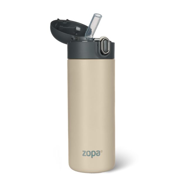 Zopa 400 ml-es termosz szívószállal, Cookie beige Cookie beige