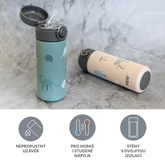 Zopa 350 ml-es termosz szívószállal és szilikon fogantyúval, cookie beige Cookie beige