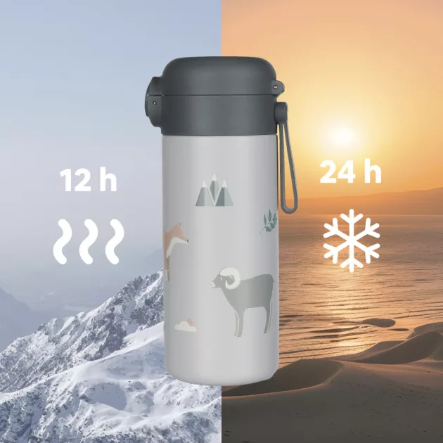 Zopa 350 ml-es termosz szívószállal és szilikon fogantyúval, cookie beige Cookie beige
