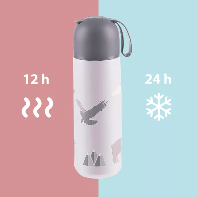 Zopa 400 ml-es termosz szilikon fogantyúval, cookie beige Cookie beige