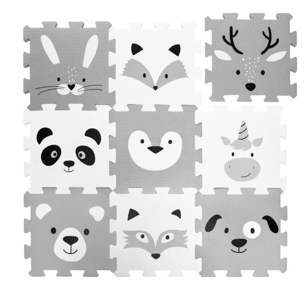 Zopa 9 db-os Puzzle habszőnyeg, 30x30 cm, erdő Forest