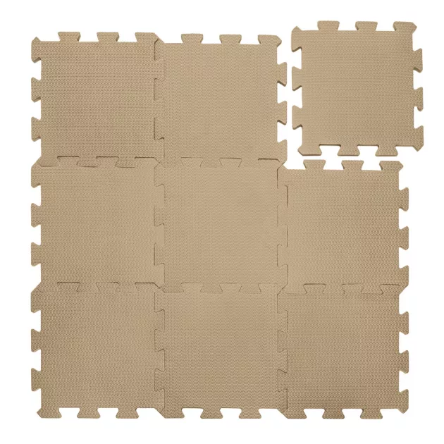 Zopa 9 db-os Puzzle habszőnyeg, 30x30 cm, mogyoróbarna Hazel Brown