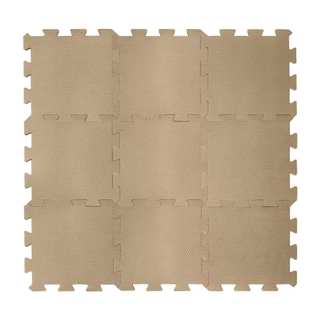 Zopa 9 db-os Puzzle habszőnyeg, 30x30 cm, mogyoróbarna Hazel Brown