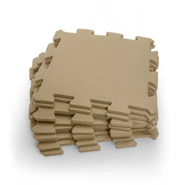 Zopa 9 db-os Puzzle habszőnyeg, 30x30 cm, mogyoróbarna Hazel Brown