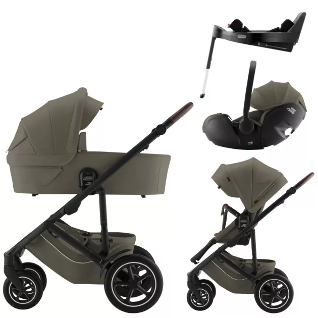 Britax Römer Smile 5Z Comfort Plus Set Lux (Smile 5z babakocsi + mózeskosár + Baby-Safe Pro + Vario Base 5Z) - Urban Olive