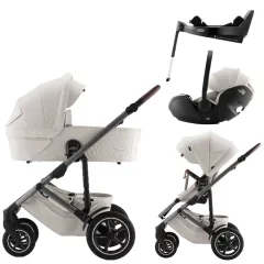   Britax Römer Smile 5Z Comfort Plus Set Lux (Smile 5z babakocsi + mózeskosár + Baby-Safe Pro + Vario Base 5Z) - Soft Taupe