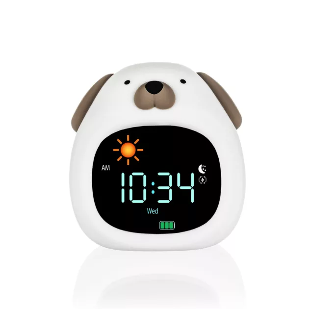 Zopa Szilikon gyermek ébresztőóra éjszakai fénnyel és zenével Dog