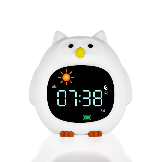 Zopa Szilikon gyermek ébresztőóra éjszakai fénnyel és zenével Owl