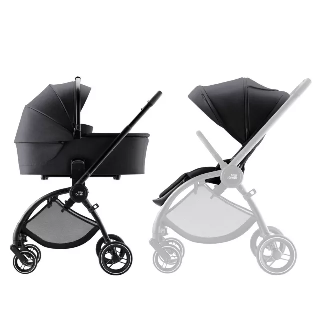 Britax Römer Rio Essential STYLE Szett (Rio babakocsi + mózeskosár + Baby-Safe Core + Baby-Safe Core bázis) - Carbon Black