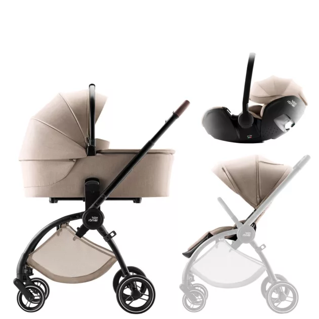 Britax Römer Comfort STYLE Szett (Rio babakocsi + mózeskosár + Baby-Safe PRO babahordozó) - Teak