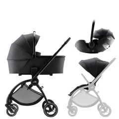   Britax Römer Comfort STYLE Szett (Rio babakocsi + mózeskosár + Baby-Safe PRO babahordozó) - Carbon Black