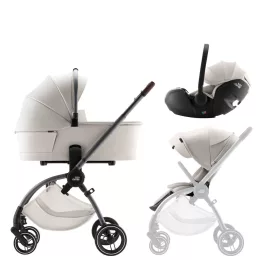   Britax Römer Comfort LUX Szett (Rio babakocsi + mózeskosár + Baby-Safe PRO babahordozó) - Soft Taupe