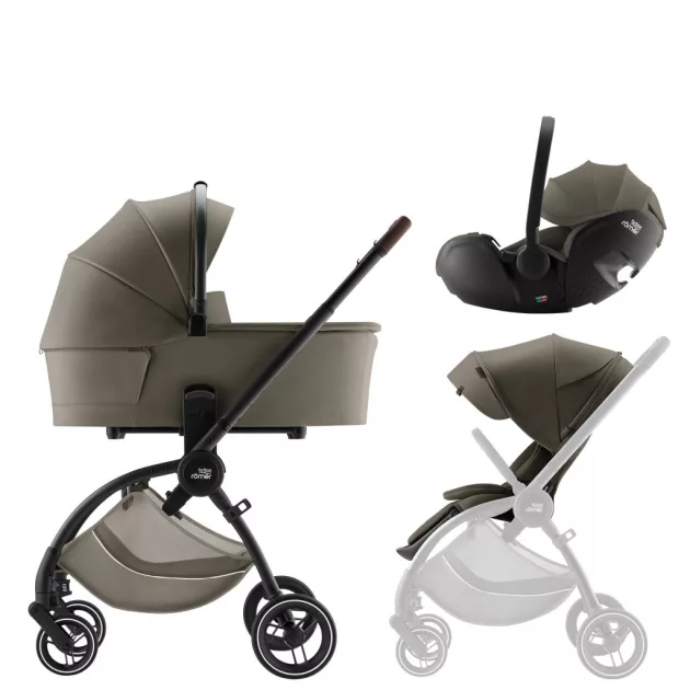 Britax Römer Comfort LUX Szett (Rio babakocsi + mózeskosár + Baby-Safe PRO babahordozó) - Urban Olive