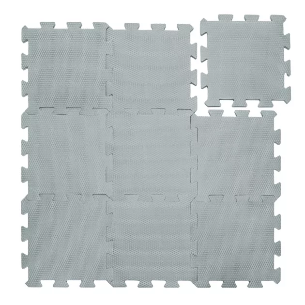 Zopa 9 db-os Puzzle habszőnyeg, 30x30 cm, világos szürke Light Grey