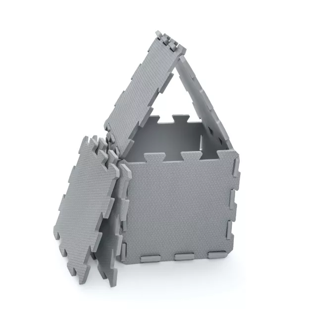Zopa 9 db-os Puzzle habszőnyeg, 30x30 cm, világos szürke Light Grey