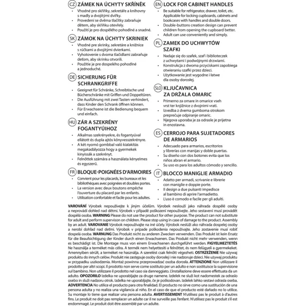 Zopa Szekrényfogantyú-zár 2 db white