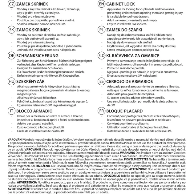 Zopa Szekrényzár 2 db white/grey