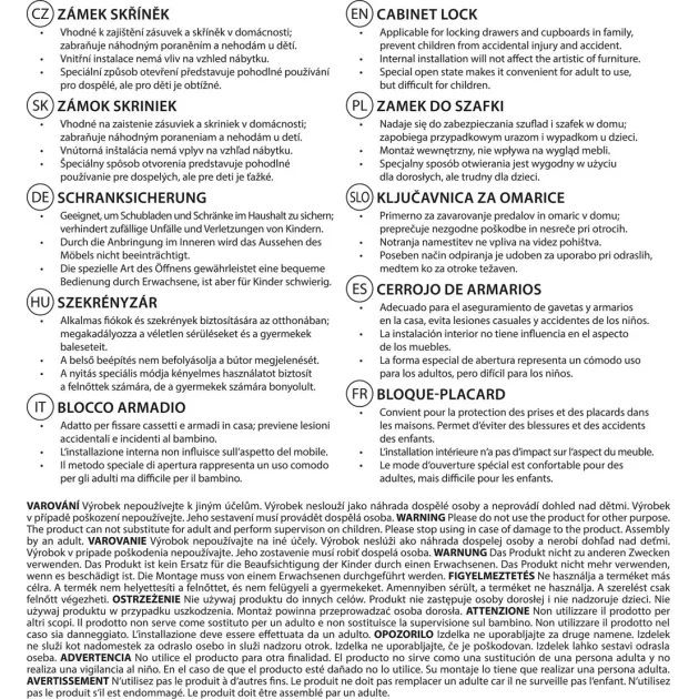 Zopa Szekrényzár 2 db white