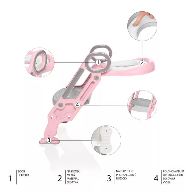 Zopa Lépcsős WC szűkítő, blush pink Blush PInk